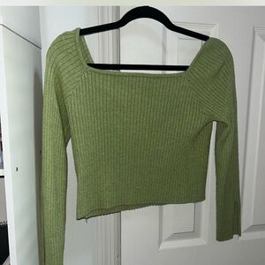 Wild Fable Green Ribbed Crop Top